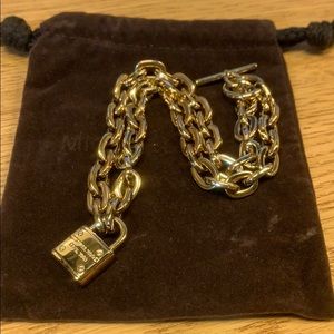 Michael Kors Gold Toggle Lock Pendant Necklace